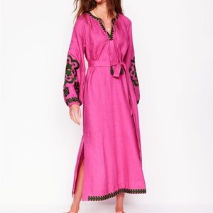 NWT Boden Pink and Green Long Sleeve Dress